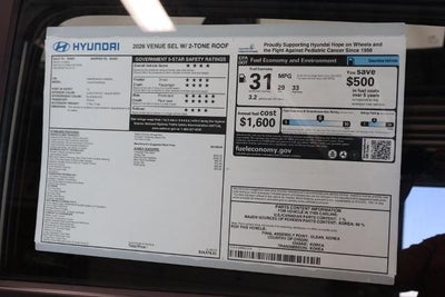 2026 Hyundai VENUE SEL FWD W/Two-Tone Roof