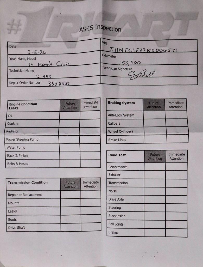 2019 Honda Civic Sedan EX