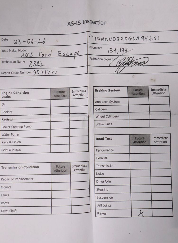 2016 Ford Escape FWD 4dr SE