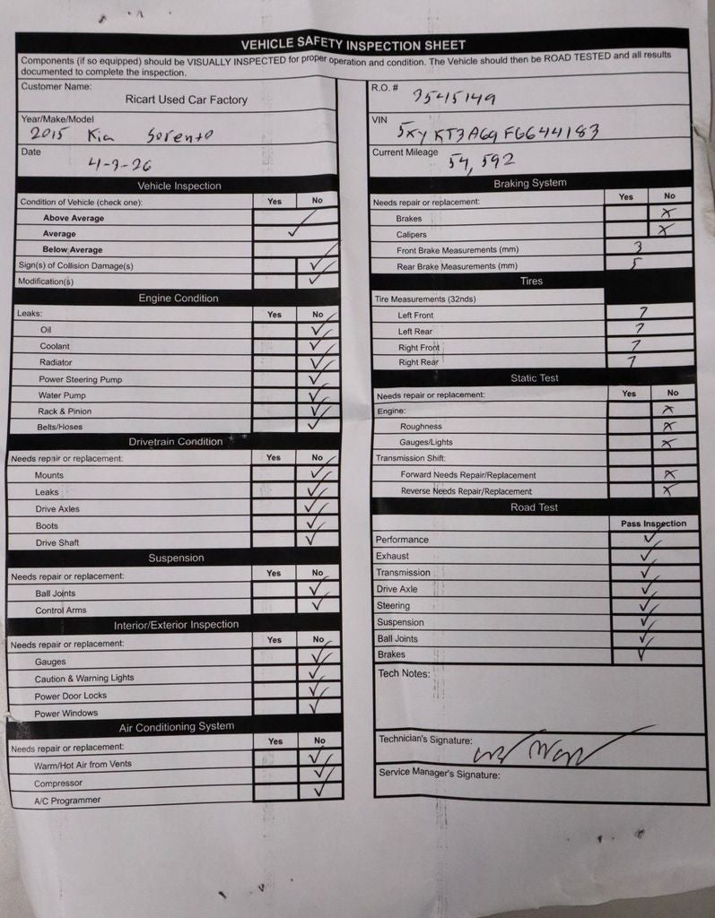 2015 Kia Sorento 2WD 4dr I4 LX