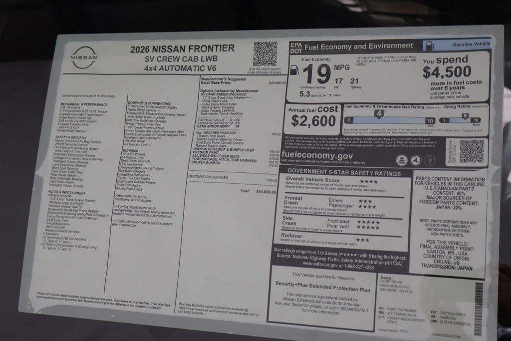 2026 Nissan Frontier SV
