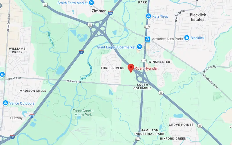 Ricart Hyundai in Groveport OH map